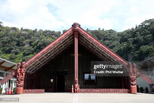 Te Mānuka Tūtahi Marae is pictured ahead of the memorial service on December 08, 2020 in Whakatane, New Zealand. 22 people died following the...