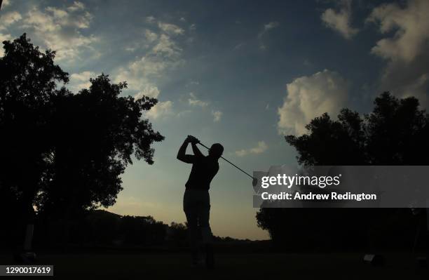 Eddie Pepperell of England in action during the Pro Am event prior to the start of the DP World Tour Championship at Jumeirah Golf Estates on...