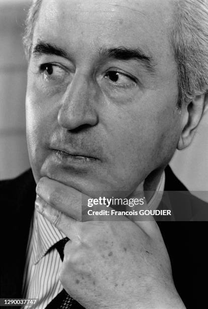 Portrait d'Edouard Balladur en février 1991, Paris, France.
