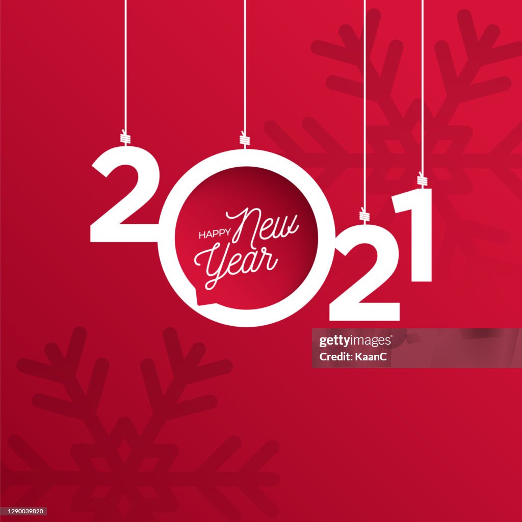 2021 New Year logo. Holiday greeting card. Vector illustration. Holiday design for greeting card, invitation, calendar, etc. stock illustration