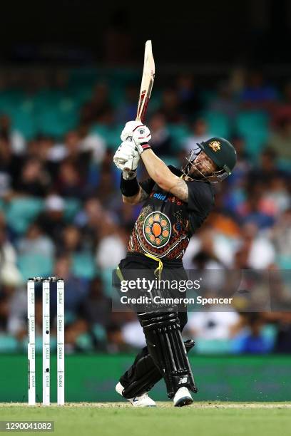 Matthew Wade of Australia bats during game three of the Twenty20 International series between Australia and India at Sydney Cricket Ground on...