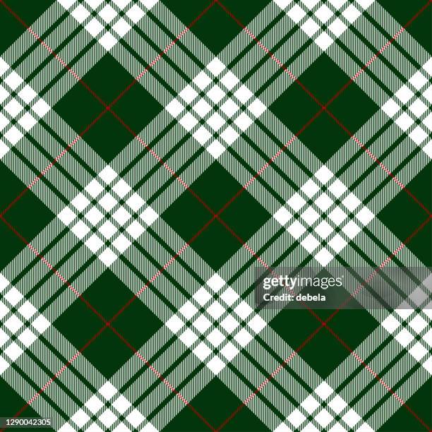 christmas argyle tartan plaid textile pattern - scottish stock illustrations