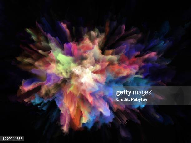 bunte regenbogen holi farbe farbe pulver explosion isoliert schwarz hintergrund - farbpulver stock-grafiken, -clipart, -cartoons und -symbole