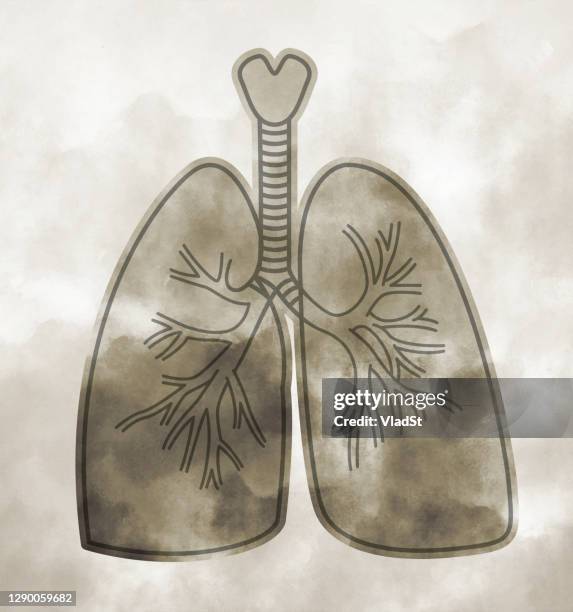 rauchen lunge krebs asthma airways pneumonie atemschutz konzept illustration - lungenkrebs stock-grafiken, -clipart, -cartoons und -symbole
