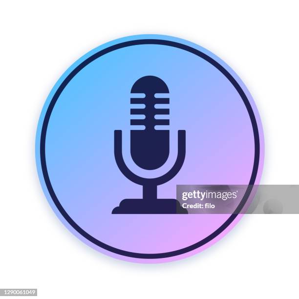 microphone podcast audio icon button - acting stock illustrations