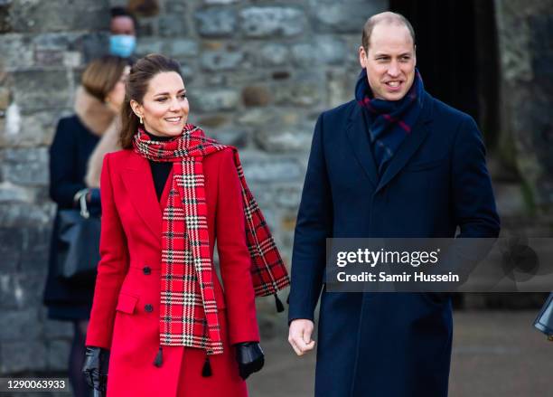 Catherine, Duchess of Cambridge and Prince William, Duke of Cambridge visit to Cardiff Castle on December 08, 2020 in Cardiff, Wales.