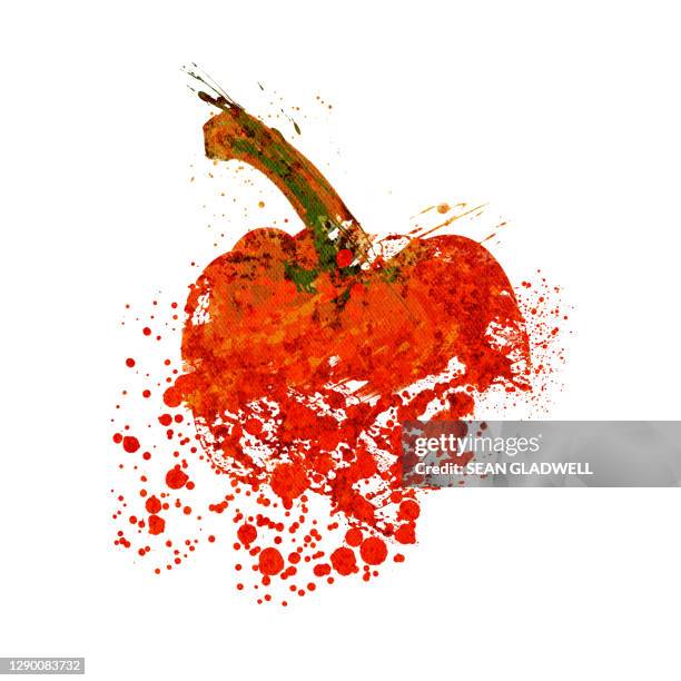 red pepper illustration - raw acrylic stock pictures, royalty-free photos & images