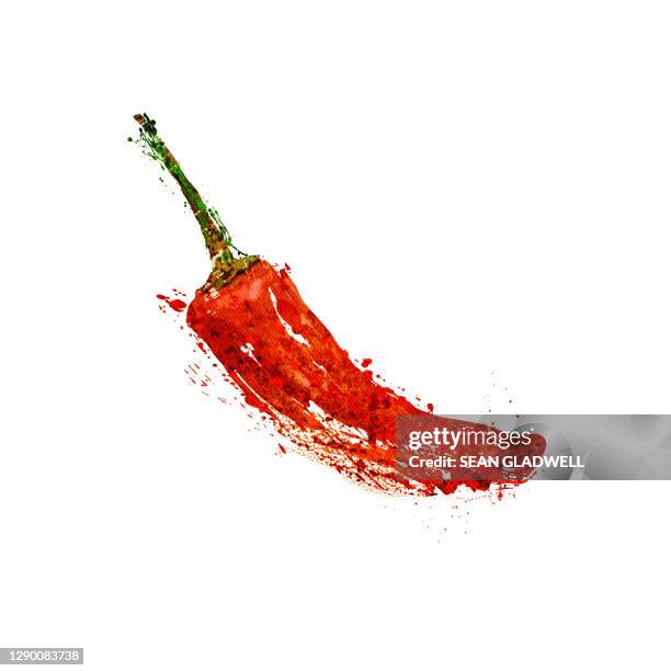 chili pepper illustration - raw acrylic stock pictures, royalty-free photos & images