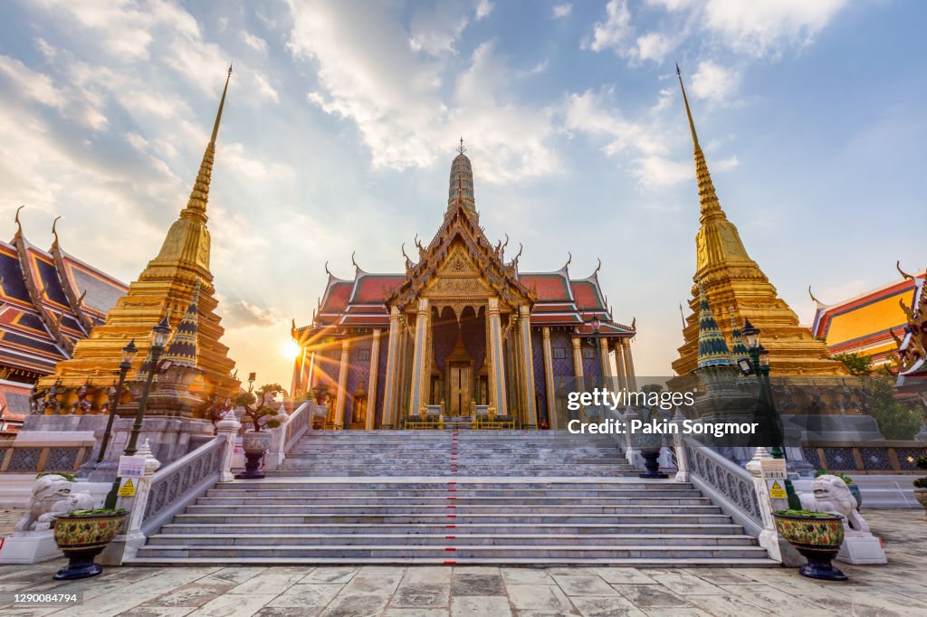 Temple of the Emerald Buddha or Wat Phra Kaew temple.