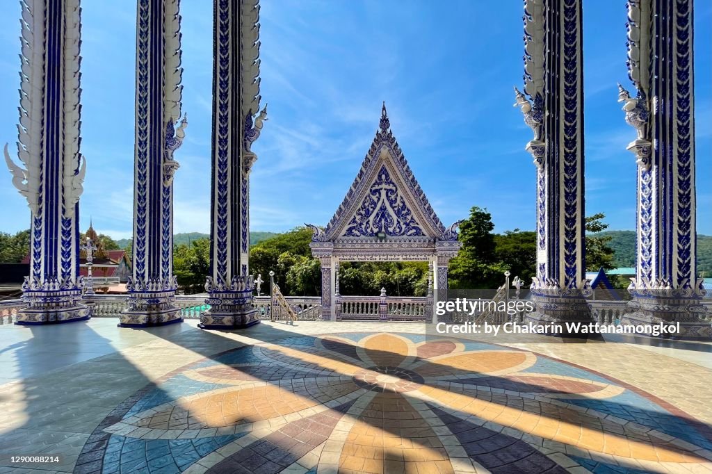 Chanthaburi Destination : The Blue Chapel of Wat Pak Nam Khaem Nu Temple (Ta Mai District).