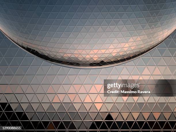 metallic mosaic reflection - architecture detail stock pictures, royalty-free photos & images