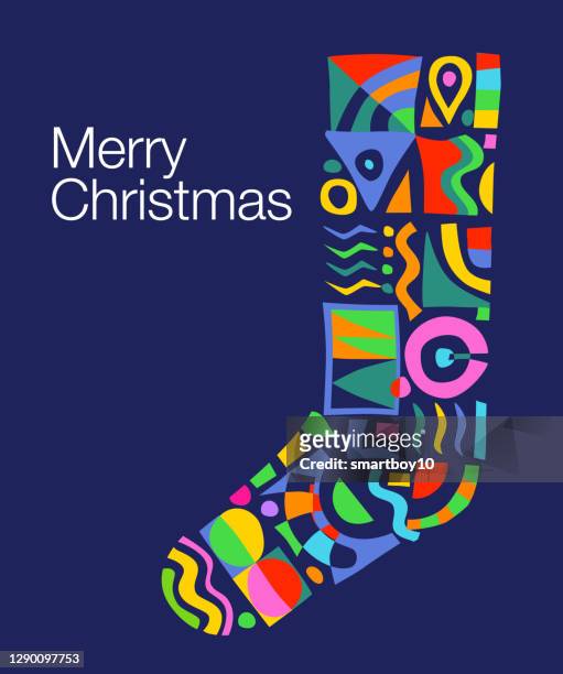 christmas stocking patterns - stocking feet stock illustrations