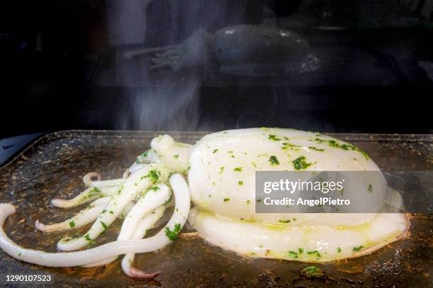 grilled cuttlefish - cuttlefish stock pictures, royalty-free photos & images