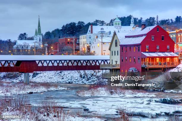 winter in littleton - new hampshire stock-fotos und bilder