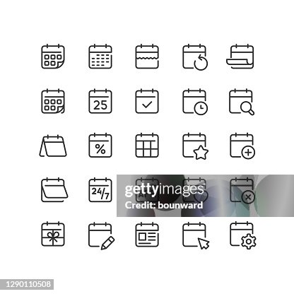 Calendar Line Icons Editable Stroke Calendar Line Icons Editable Stroke