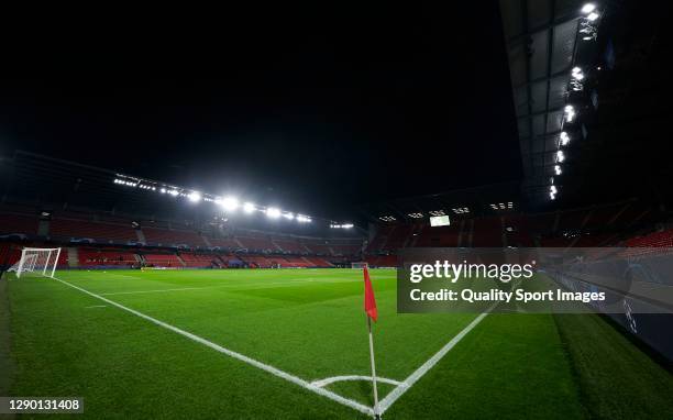 General view inside the stadium prior to the UEFA Champions League Group E stage match between Stade Rennais and FC Sevilla at Roazhon Park on...