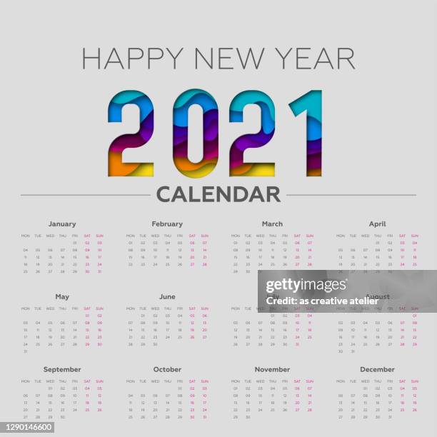 kalender 2021. frohes neujahrskonzept. - happynewyear stock-grafiken, -clipart, -cartoons und -symbole