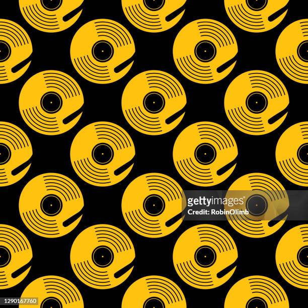 gold record turntable nahtlose muster - gold metal rock stock-grafiken, -clipart, -cartoons und -symbole