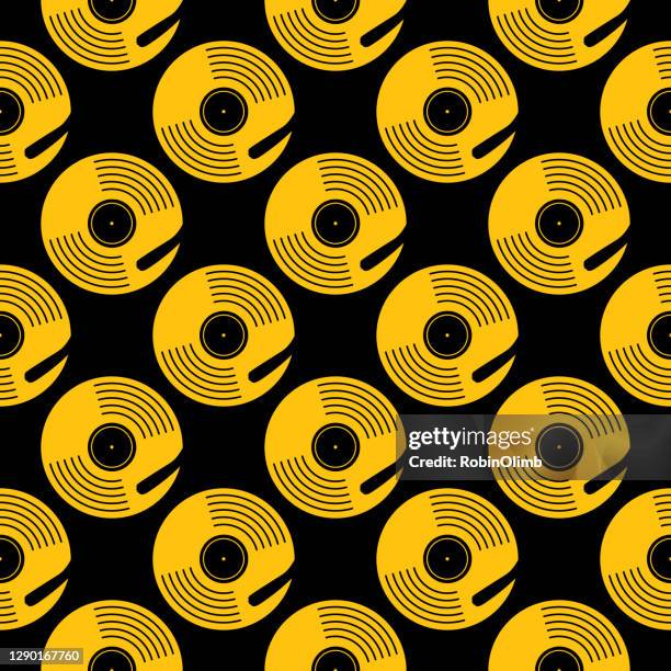 gold record turntable seamless pattern - fabric swatch stock illustrations