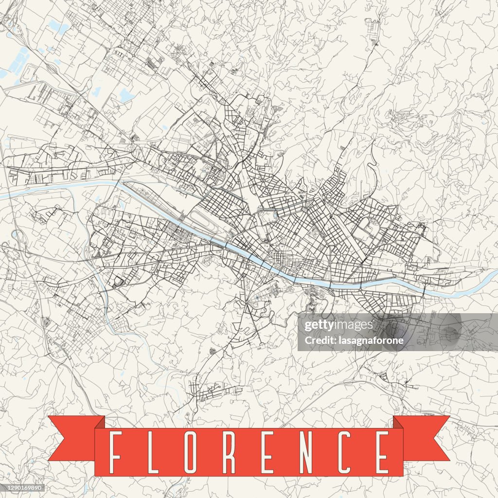Florence, Italy Vector Map