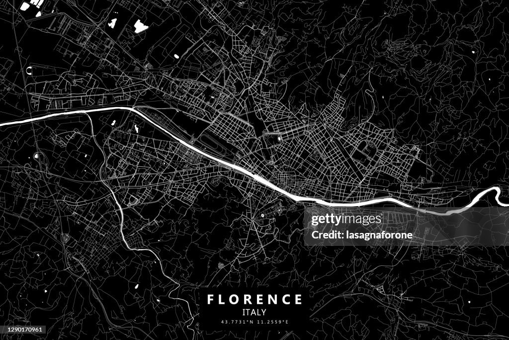 Florence, Italy Vector Map