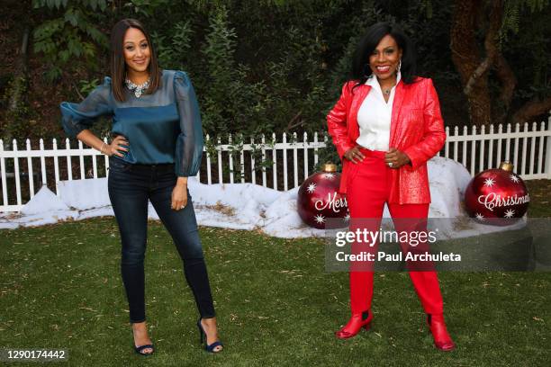 Family Member Tamera Mowry-Housley & Actress Sheryl Lee Ralph on set the of Hallmark Channel's "Home & Family" at Universal Studios Hollywood on...