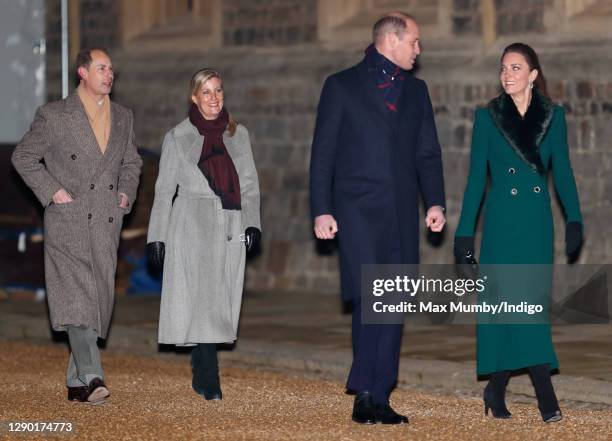 Prince Edward, Earl of Wessex, Sophie, Countess of Wessex, Catherine, Duchess of Cambridge and Prince William, Duke of Cambridge attend an event to...