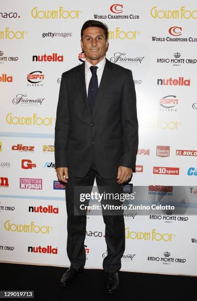 Javier Zanetti attend the Golden Foot Ceremony Awards on October 10, 2011 in Monaco, Monaco.