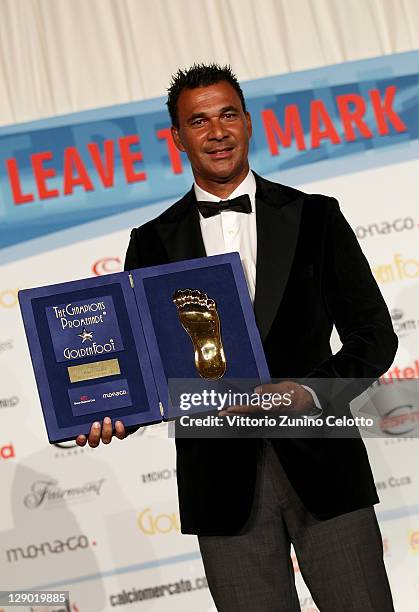 Football legend Ruud Gullit attend the Golden Foot Ceremony Awards on October 10, 2011 in Monaco, Monaco.