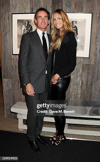 Tim Jefferies and Elle Macpherson attend the PAD London private preview of the 2011 Pavilion of Art & Design in Berkeley Square on October 10, 2011...