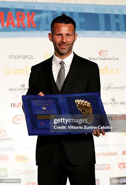 Football legend Ryan Giggs attend the Golden Foot Ceremony Awards on October 10, 2011 in Monaco, Monaco.