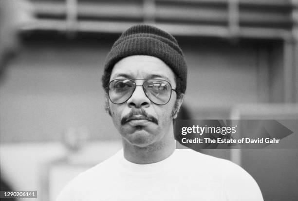 Jazz and R&B drummer and notable vocalist Grady Tate poses for a portrait during a recording session for Aretha Franklin at Atlantic Records'...