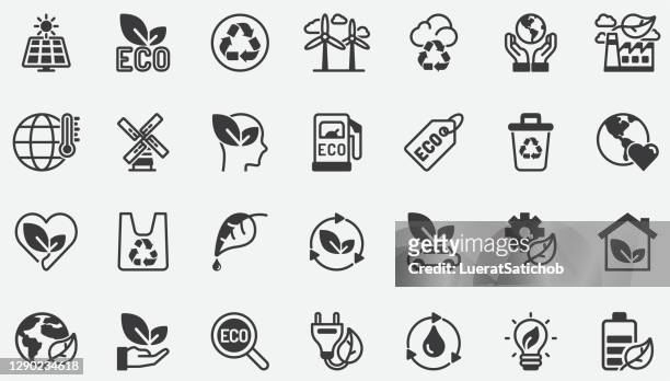 stockillustraties, clipart, cartoons en iconen met eco, ecologie en milieu concept iconen - biodiesel
