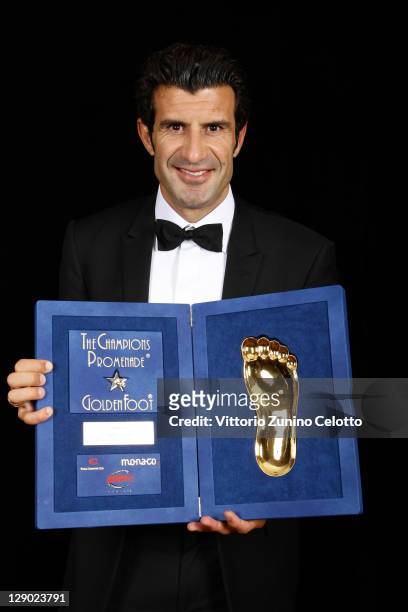 Football legend Luis Figo attend the Golden Foot Ceremony Awards on October 10, 2011 in Monaco, Monaco.