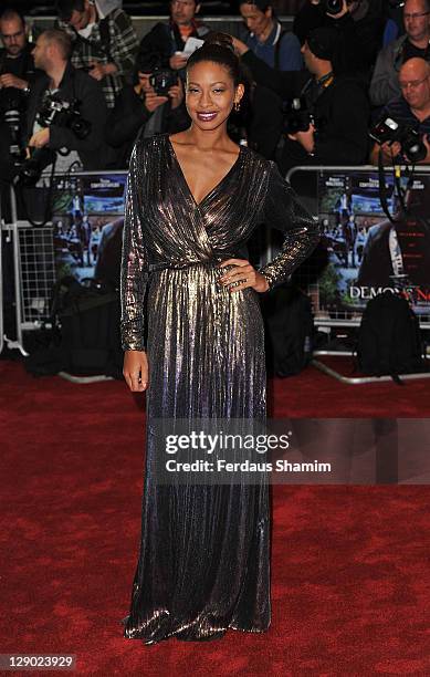 Shanika Warren-Markland attends the UK premiere of "Demons Never Die" at Odeon West End on October 10, 2011 in London, England.