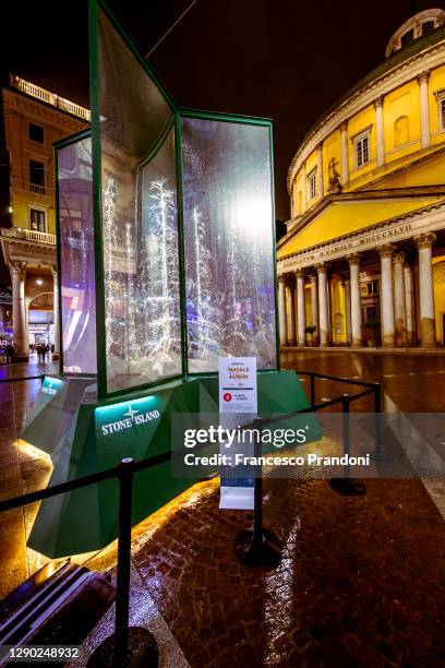 Natale degli alberi" promoted by Fondazione Bracco Piazza San Carlo, Stone Island "Albero di domani" on December 08, 2020 in Milan, Italy. While...