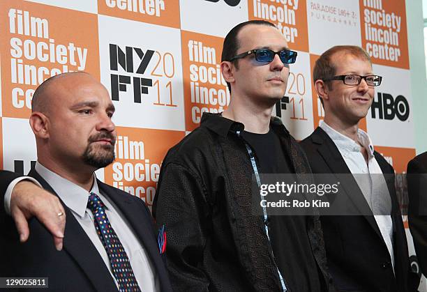 West Memphis Three Jessie Misskelley Jr., Damien Echols and Jason Baldwin attend the 49th annual New York Film Festival presentation of "Paradise...