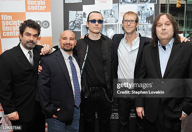 Co-director Joe Berlinger, film subject Jessie Misskelley jr., film subject Damien Echols, film subject Jason Baldwin, and co-director Bruce Sinofsky...