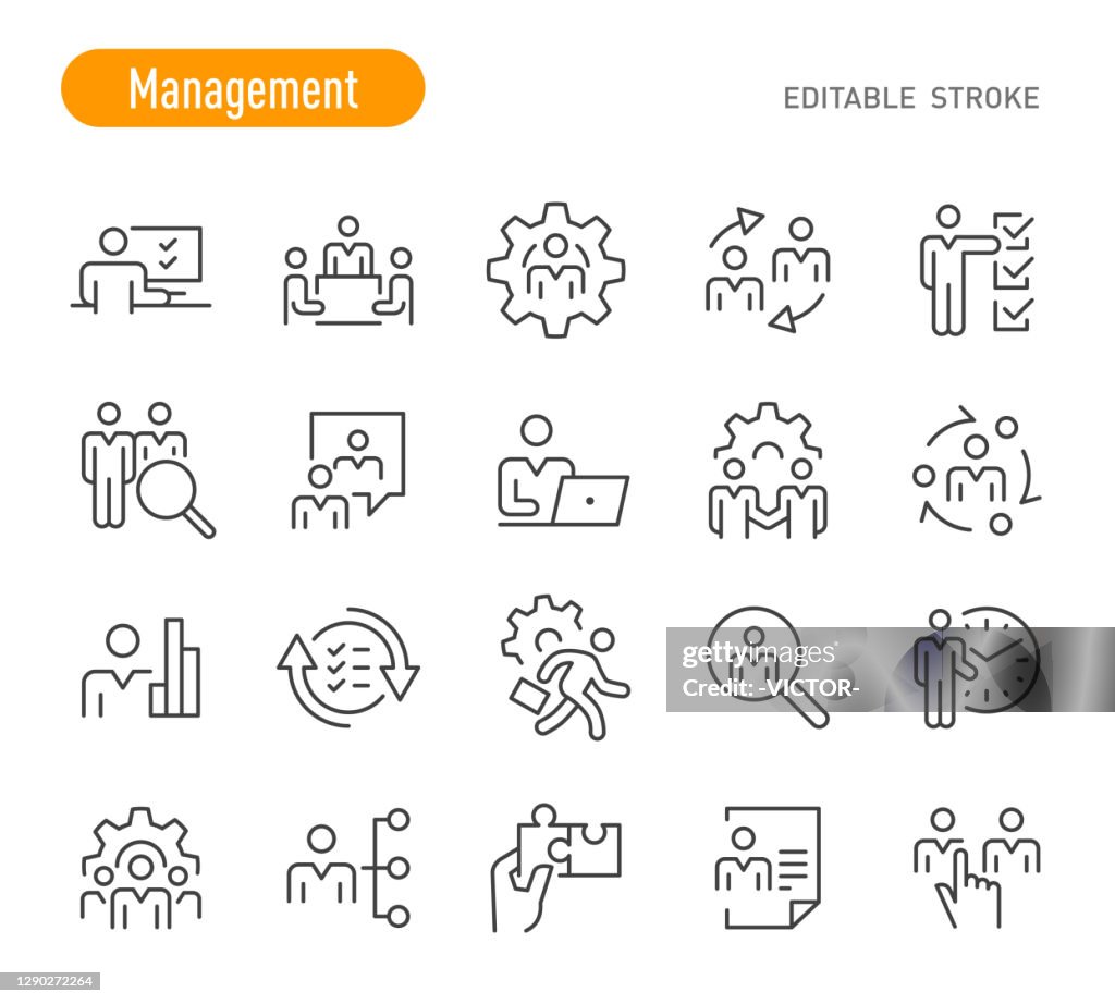 Management Icons - Line Series - Editable Stroke