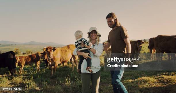 grandir dans une ferme est une expérience unique - couple farm photos et images de collection