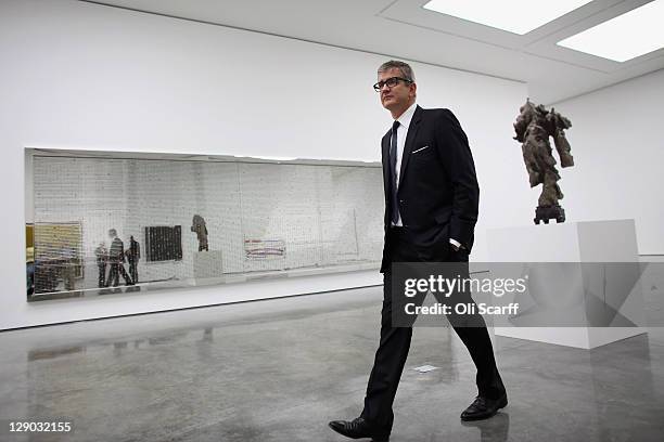 Jay Jopling, owner of the White Cube galleries, walks through the new White Cube gallery in Bermondsey on October 11, 2011 in London, England. The...