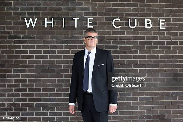 Jay Jopling, owner of the White Cube galleries, poses outside the new White Cube gallery in Bermondsey on October 11, 2011 in London, England. The...