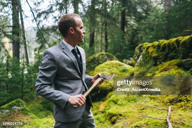 business man clears his mind in nature in the morning - connected mindfulness work stock pictures, royalty-free photos & images