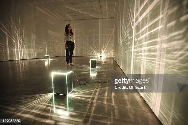 Woman admires an art installation by Kitty Kraus in the new White Cube gallery in Bermondsey on October 11, 2011 in London, England. The third White...