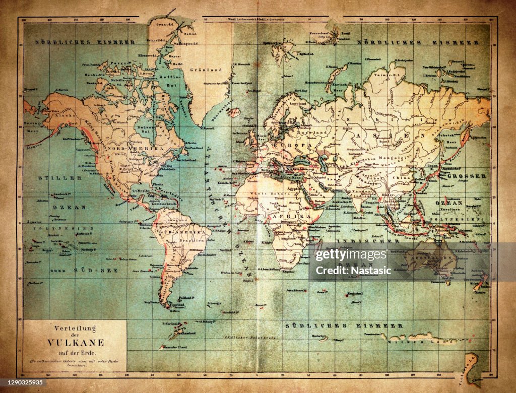 Distribution of volcanoes on earth