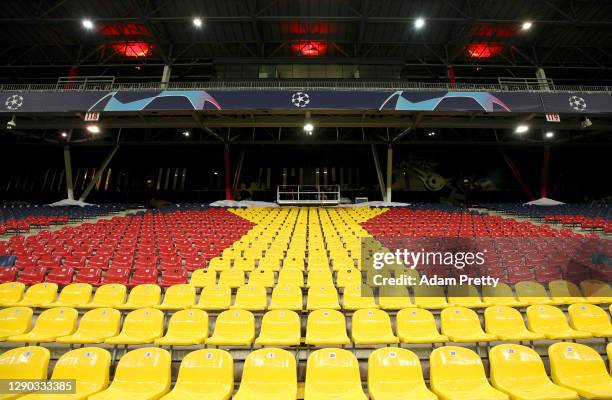 General view inside the stadium ahead of the UEFA Champions League Group A stage match between RB Salzburg and Atletico Madrid at Red Bull Arena on...