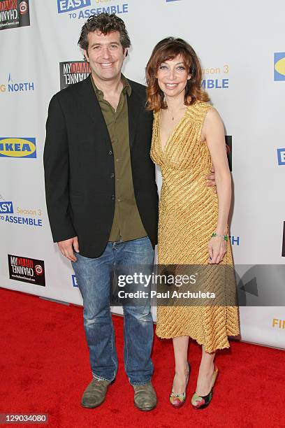 Actors Craig Bierko and Illeana Douglas arrive at the "Easy To Assemble" season 3 premiere at American Cinematheque's Egyptian Theatre on October 10,...