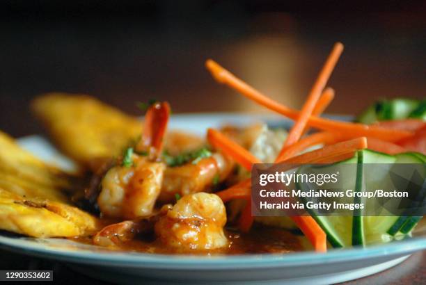- Caballo Blanco--Chef Valentine Cen's Shrimp with cream chipolte sauce. Staff Photo by Faith Ninivaggi}. Saved in Adv food / and Daily Photo...