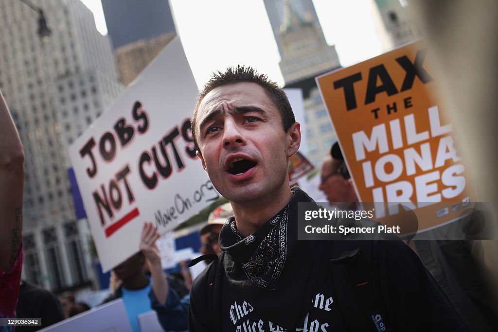 Occupy Wall Street Protestors March Down New York's Fifth Avenue