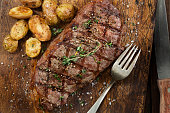 Medium Rare Sirloin Steak with Roasted Potatoes